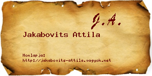 Jakabovits Attila névjegykártya