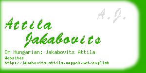 attila jakabovits business card